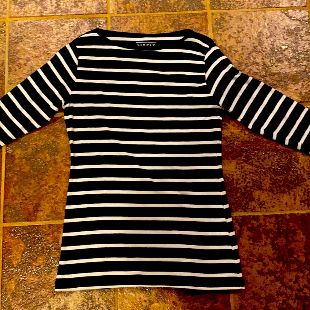 White and Black Long Sleeve Shirt